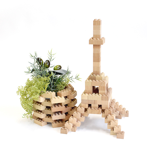 日本製木製おもちゃ、木のブロック もくロック