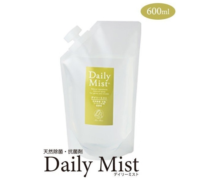 DailyMist デイリーミスト600ml詰替えパウチ 天然成分100%の強力除菌 フリーマムDailyMistウイルス対策 ウイルス感染予防 食中毒予防