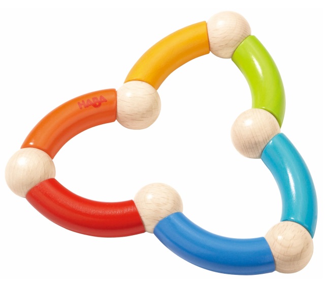 ハバ社 HABA ラトル・クローバー Color Snake Rattle 自然素材の舐めても安心、くねくね形が楽しいガラガラ ラトル