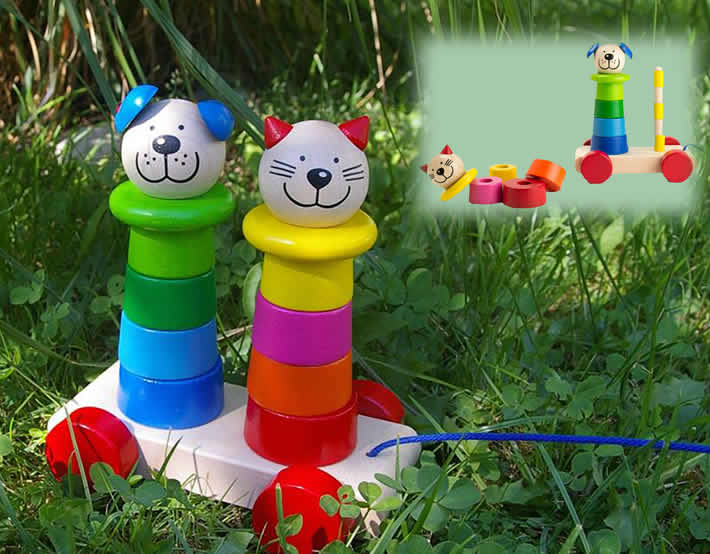 プルトーイ・フェリーノ 引っ張るおもちゃ cat ねこ　Filino, Nachziehtiere pull-along + stacking toy selecta